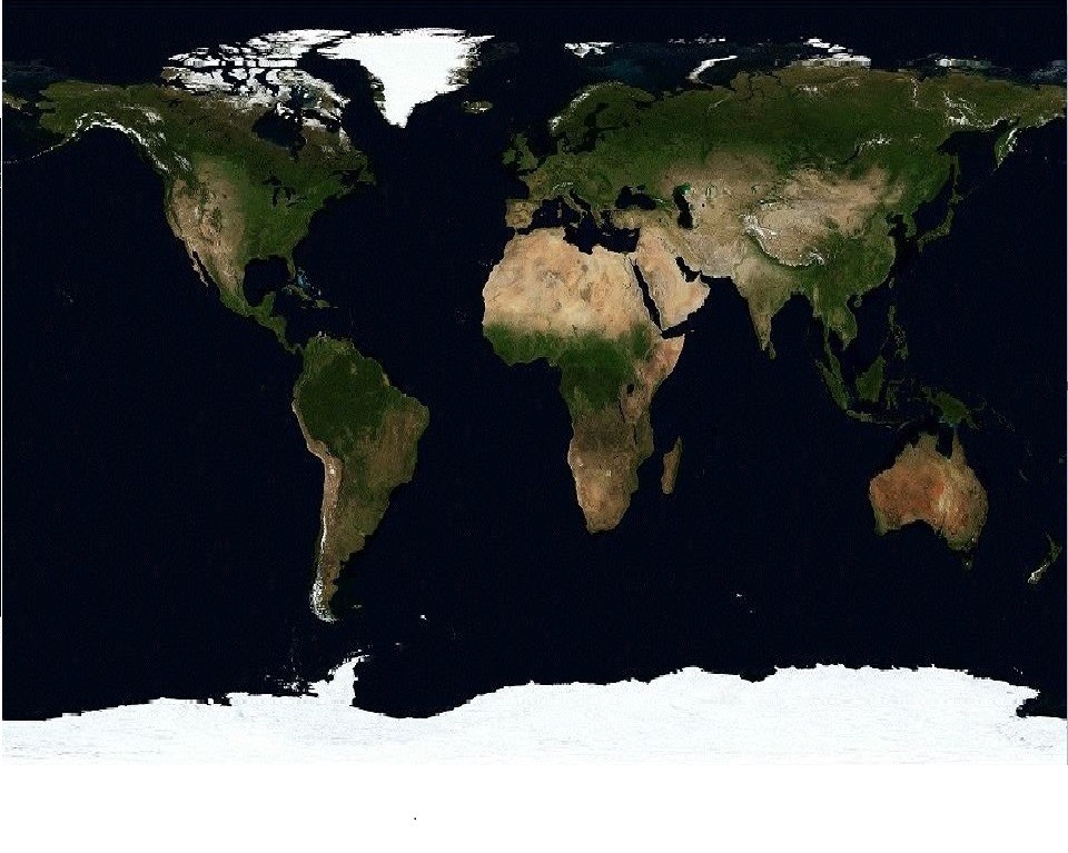 Map of the world's continents
