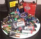 Assortment of various used batteries