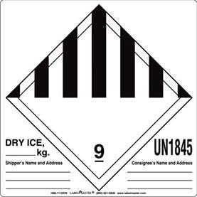 Dry Ice label with fillable text lines