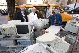 Image of various computer equipment being disposed of.
