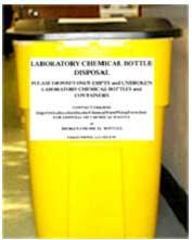 Yellow glassware bin