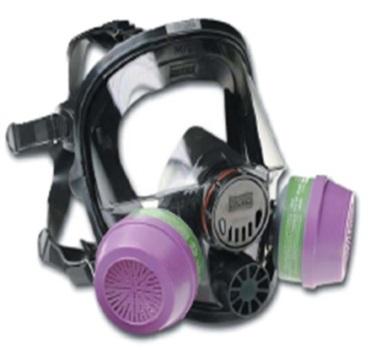 Full-face Respirator (APR) Respiratory with face shield.