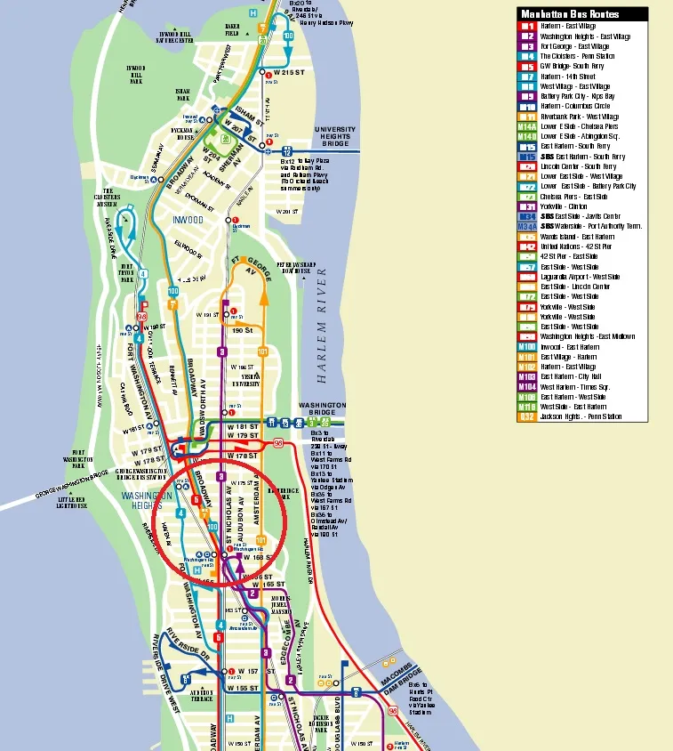 MTA Manhattan Bus Map