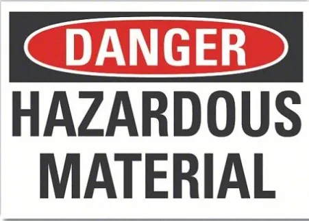 Danger Hazardous Material label