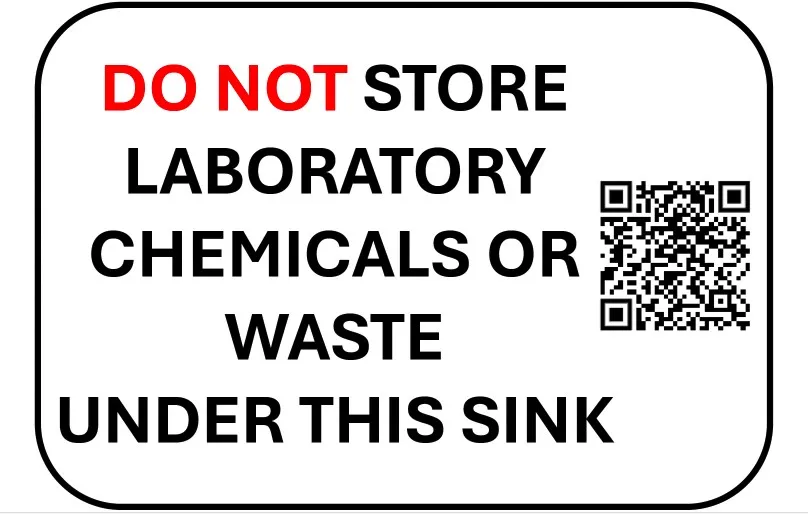 Image of an under the sink storage information sticker