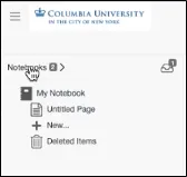 LabArchives' lefthand notebook panel
