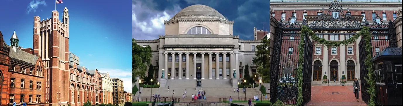 Images of Teachers College, Columbia University, Barnard campuses
