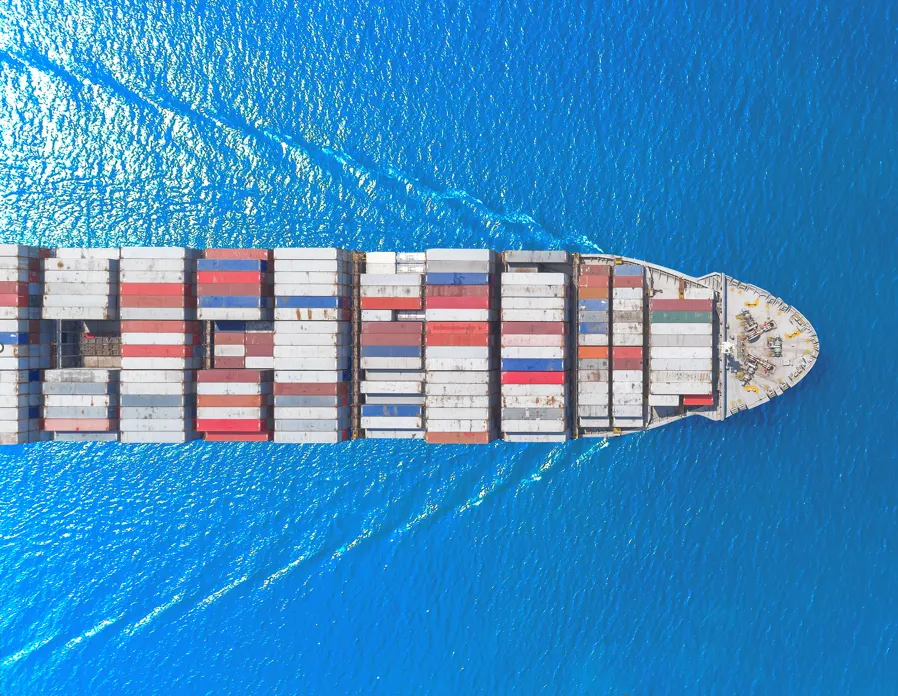 Cargo ship with containers